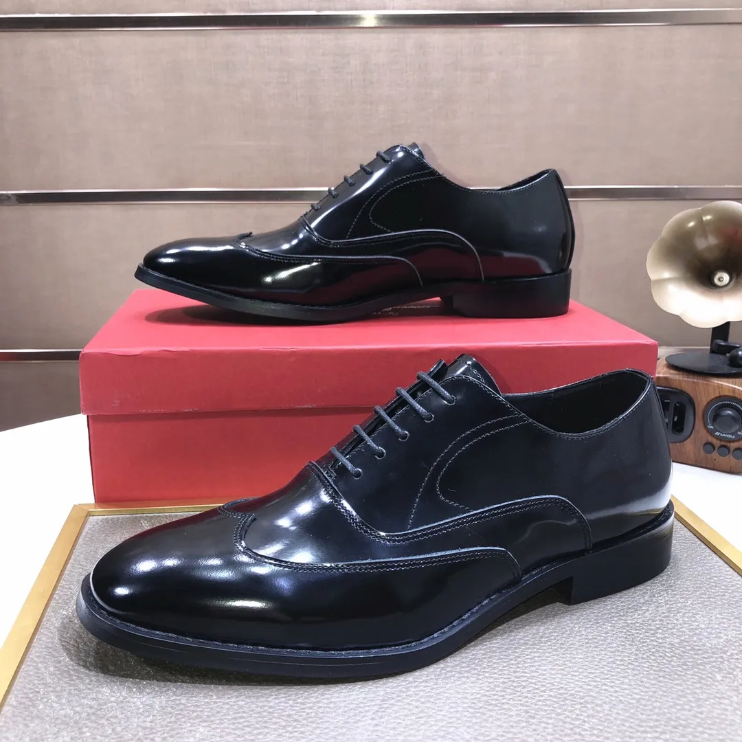 Men's shoes 💰540💰[Ferragamo/Ferragamo] (high-end Niuli) New 🍀 Ferragamo* - top version Ferragamo's classic formal leather shoes! Made of imported original cowhide, the inner top layer is comfortable cowhide lining! Original wear-resistant rubber outsole! High quality products! Code number 38-44!